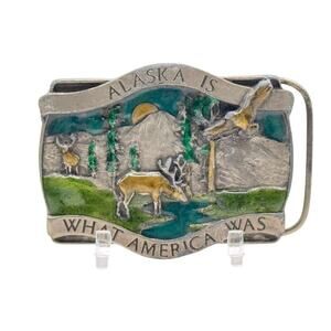 Bergamot Brass Works Alaska What America Was State Souvenir Belt Buckle